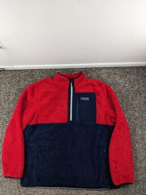 2022 Vineyard Vines Jacket Sherpa Fleece 1/2 Zip Colorblock Mens 2XL $168